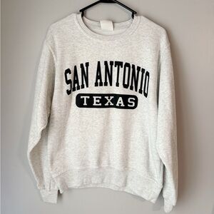 Pacific & Co. Heather Gray San Antonio Texas Crewneck Sweater